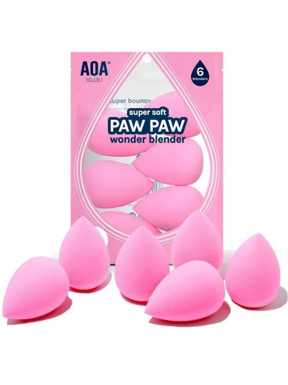 AOA Makeup Sponge Set Wonder Blender Latex Free Soft Beauty Blender Set of 6